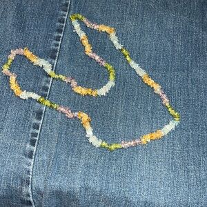 Aquamarine Citrine Peridot Amethyst Semi-Precious Gemstone Nugget Bead Necklace‎